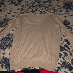 V neck Tan Sweater
